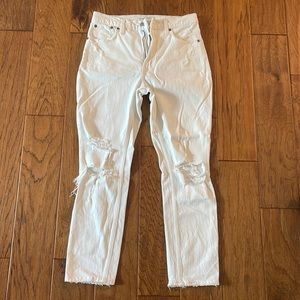 Abercrombie high rise white skinny jeans.